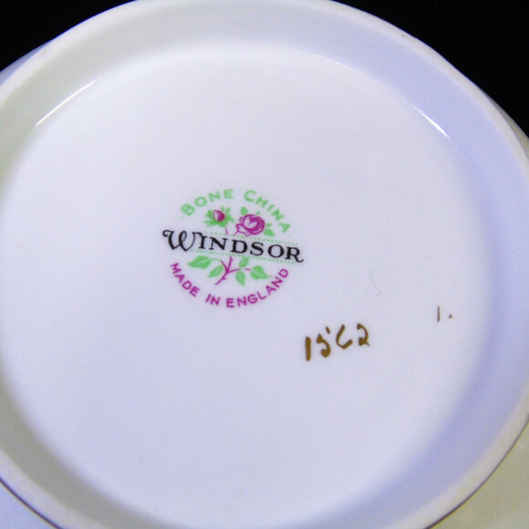 VTG Windsor England c1950 Porcleain TEAPOT Caribbean Gold Blue Peacock MCM - Picture 11 of 12